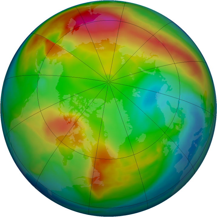 Arctic ozone map for 31 December 2006